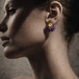 Amethyst & Citrine Diamond Burst Earrings