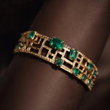 Grid Architectural Cuff Bracelet in 14k Gold