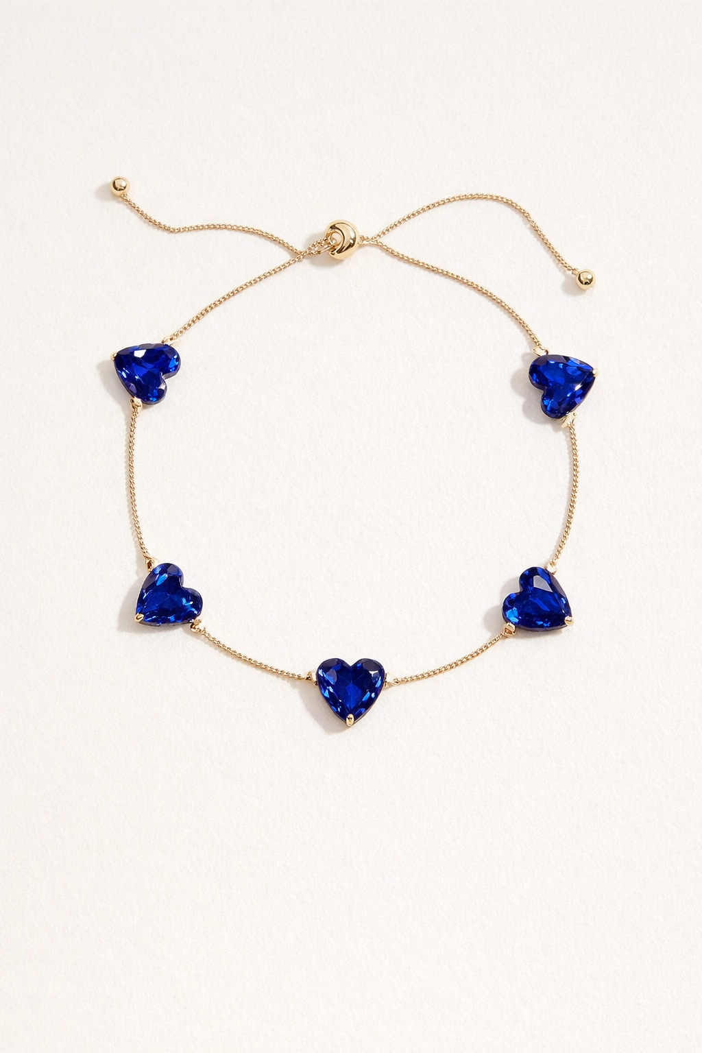 Adjustable bracelet in 14k gold and sapphire