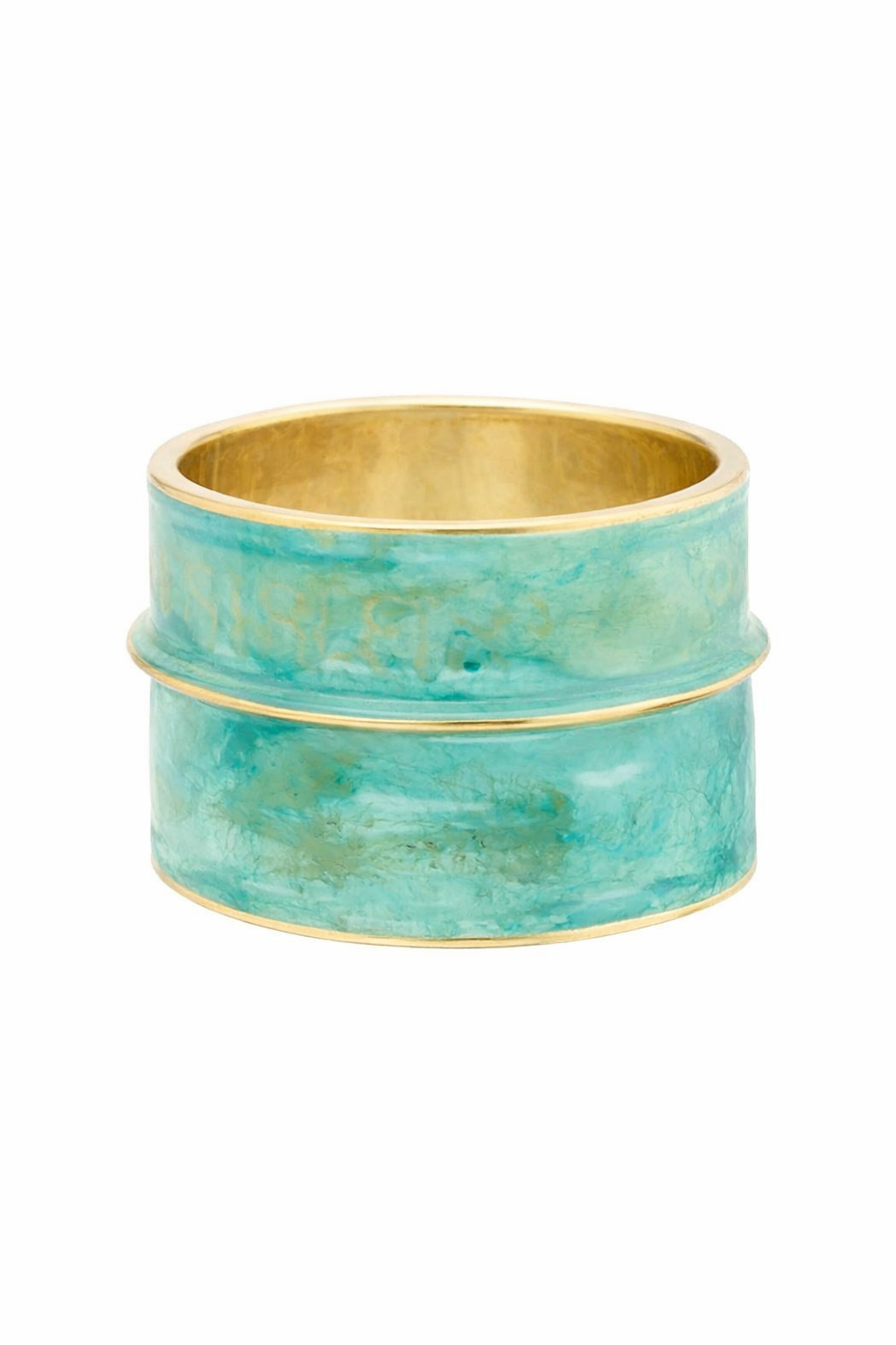 18k gold band with polished chrysoprase inlay