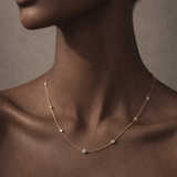 Multi Station Diamond Necklace in 14k or 18k Gold