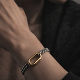 Cuban Link Carabiner Gold Bracelet