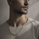 Flat Curb Link Chain Gold Necklace in 14k Gold