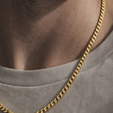 Flat Curb Link Chain Gold Necklace in 14k Gold