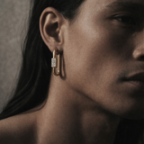 Diamond Pavé Carabiner Lock Hoops in 14K Gold