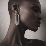Arc & Cascade Chain Earrings in 14k Gold