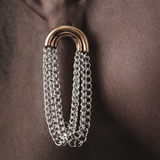 Arc & Cascade Chain Earrings in 14k Gold