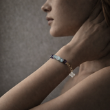 Amethyst & Aquamarine Charm Bracelet in 14k Gold