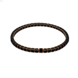 Black Onyx Bracelet with Pavé Diamond Accent in 14k Rose Gold