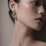 Grid Architectural Earrings in 14k Gold