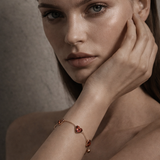 Smoky Quartz Multi-Heart Bracelet in 14k Rose Gold