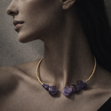 Amethyst Collar Necklace in 14k Gold
