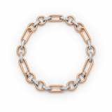 Two-Tone Pavé Diamond Bracelet in 14k Rose and White Gold