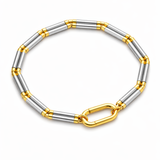 Vector Two-Tone Link Bracelet in 14k Yellow and White Gold