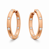 Contour Diamond Hoops in 14k Gold