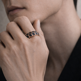 Shadow Pavé Black Diamond Ring in 14k Rose Gold