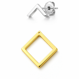 Two-Tone Ear Jacket Earrings in 14k White & Yellow Gold