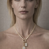 Pavé Diamond Capsule Pendant in 14k Gold