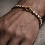 Orbit Bezel Diamond Bracelet in 14k Yellow Gold