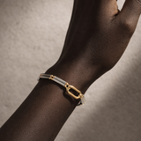 Vector Two-Tone Link Bracelet in 14k Yellow and White Gold