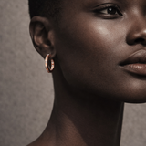 Contour Diamond Hoops in 14k Gold