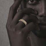Ribbed Pavé Diamond Eternity Band in 14k Gold