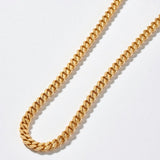 Flat Curb Link Chain Gold Necklace in 14k Gold
