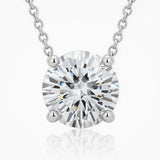 Box Chain Solitaire Diamond Pendant Necklace in 18k Gold