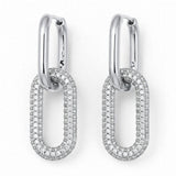 Diamond Pavé Double-Link Drop Earrings in 14k Gold