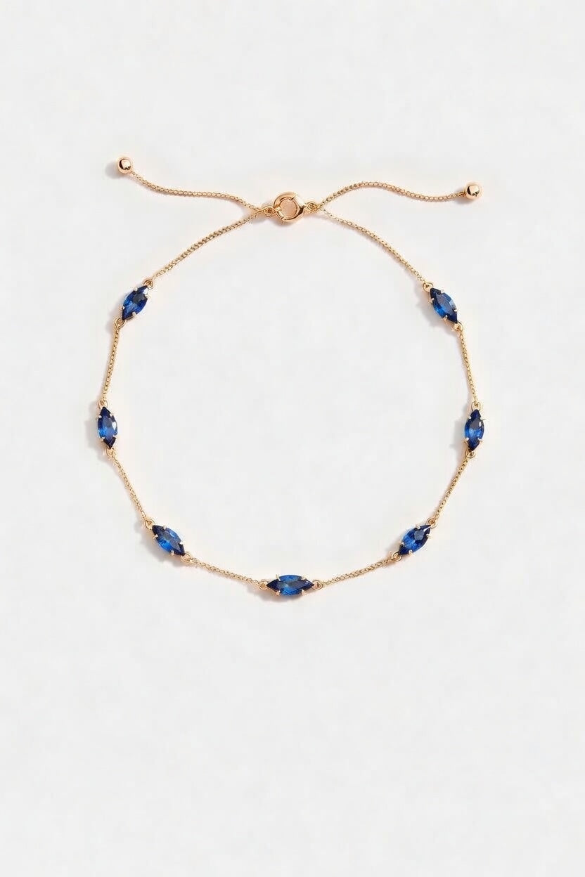 Adjustable bracelet in 18k rose gold and sapphire
