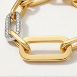 Paper Clip Diamond and Gold Bracelet