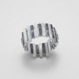 Alternating Mother of Pearl Bar Ring in 14k Gold