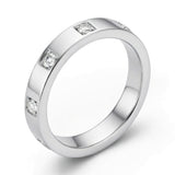 Square-Set Diamond Polished Band Ring in 14k Gold