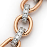 Two-Tone Pavé Diamond Bracelet in 14k Rose and White Gold
