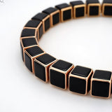 Black Onyx Tennis Necklace in 14k Rose Gold