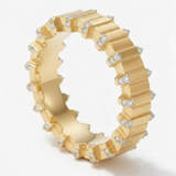 Ribbed Pavé Diamond Eternity Band in 14k Gold