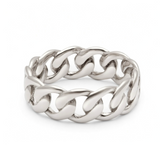Cuban Link Band Ring in 14k Gold