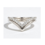 Double Chevron Pavé Diamond Ring in 14k Gold
