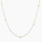 Multi Station Diamond Necklace in 14k or 18k Gold