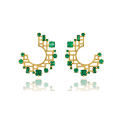 Grid Architectural Earrings in 14k Gold