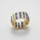 Alternating Mother of Pearl Bar Ring in 14k Gold