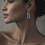 Double-Link Architectural Drop Earrings in 14k Gold
