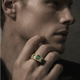 Grid Architectural Band Ring in 14k Gold