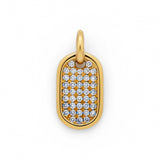 Pavé Diamond Capsule Pendant in 14k Gold