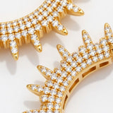 Solar Pavé Hoops in 14k Yellow Gold