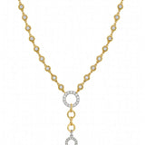 Diamond Lariat Necklace in 14k Yellow and White Gold