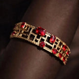 Grid Architectural Cuff Bracelet in 14k Gold