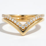 Double Chevron Pavé Diamond Ring in 14k Gold