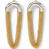 Arc & Cascade Chain Earrings in 14k Gold