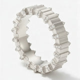 Ribbed Pavé Diamond Eternity Band in 14k Gold